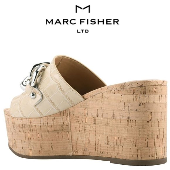 New Marc Fisher LTD Vaneda Platform Slide Sandal, Size 6.5 / 7 / 7.5 / 8.5 /9.5 - Picture 3 of 12